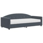 vidaXL Denná posteľ s matracom tmavosivá 90x190 cm zamat – Obrázok 2