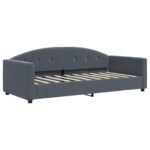 vidaXL Denná posteľ s matracom tmavosivá 90x190 cm zamat – Obrázok 3