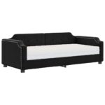 vidaXL Denná posteľ s matracom čierna 90x190 cm látka – Obrázok 2