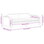 vidaXL Denná posteľ s matracom čierna 90x190 cm látka – Obrázok 12