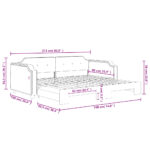 vidaXL Denná posteľ s rozkladacou posteľou čierna 90x190 cm látka – Obrázok 11