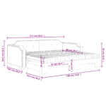 vidaXL Rozkladacia denná posteľ s matracmi čierna 90x190 cm látka – Obrázok 12