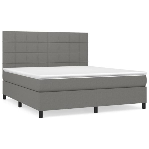 VXL8720845504502_a_en_hd_1.jpg vidaXL Boxspring posteľ s matracom tmavosivá 160x200 cm látka – Obrázok 2