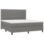 vidaXL Boxspring posteľ s matracom tmavosivá 160x200 cm látka – Obrázok 3