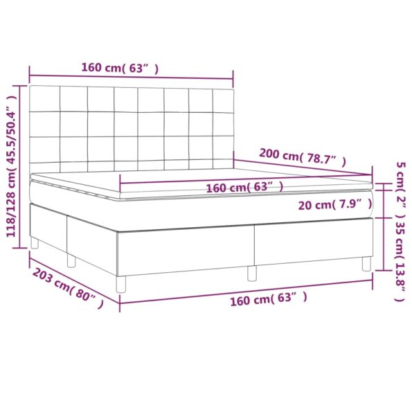 VXL8720845504502_g_en_hd_4.jpg vidaXL Boxspring posteľ s matracom tmavosivá 160x200 cm látka – Obrázok 6