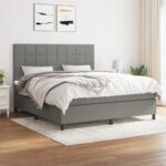 vidaXL Boxspring posteľ s matracom tmavosivá 160x200 cm látka