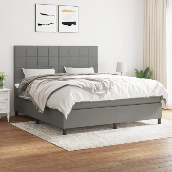 VXL8720845504502_m_en_hd_1.jpg vidaXL Boxspring posteľ s matracom tmavosivá 160x200 cm látka – Obrázok 1