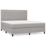 vidaXL Boxspring posteľ s matracom bledosivá 180x200 cm látka – Obrázok 2