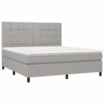 vidaXL Boxspring posteľ s matracom bledosivá 180x200 cm látka – Obrázok 3