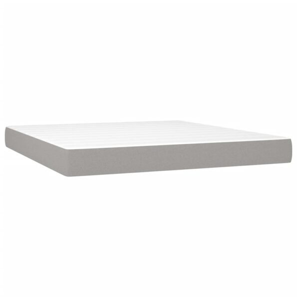 vidaXL Boxspring posteľ s matracom bledosivá 180x200 cm látka – Obrázok 5