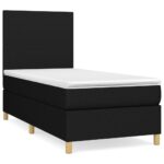 vidaXL Posteľný rám boxspring s matracom čierny 90x200 cm látka – Obrázok 2