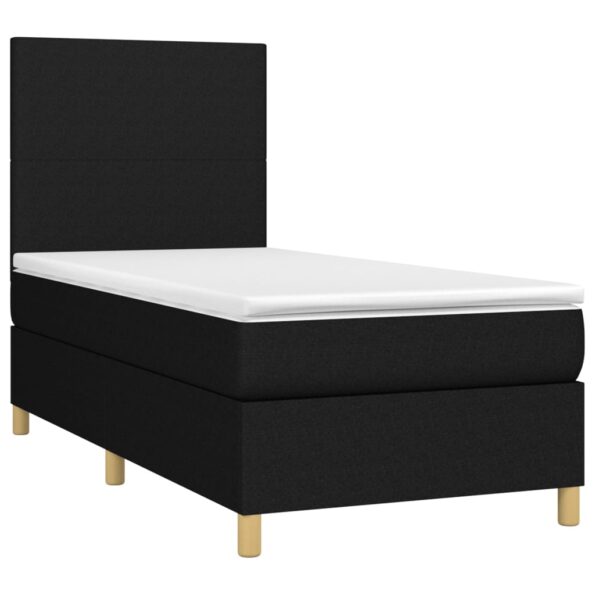 vidaXL Posteľný rám boxspring s matracom čierny 90x200 cm látka – Obrázok 3