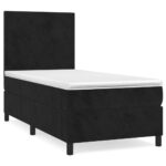 vidaXL Posteľný rám boxspring s matracom čierny 80x200 cm zamat – Obrázok 2