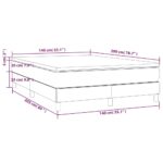 vidaXL Posteľný rám boxspring s matracom čierny 140x200 cm látka – Obrázok 10