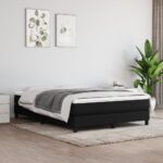vidaXL Posteľný rám boxspring s matracom čierny 140x200 cm látka