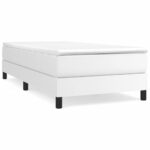 vidaXL Boxspring posteľ s matracom biela 90x200 cm umelá koža – Obrázok 2