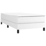 vidaXL Boxspring posteľ s matracom biela 90x200 cm umelá koža – Obrázok 3