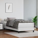 vidaXL Boxspring posteľ s matracom biela 90x200 cm umelá koža