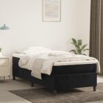 vidaXL Posteľný rám boxspring s matracom čierny 80x200 cm zamat