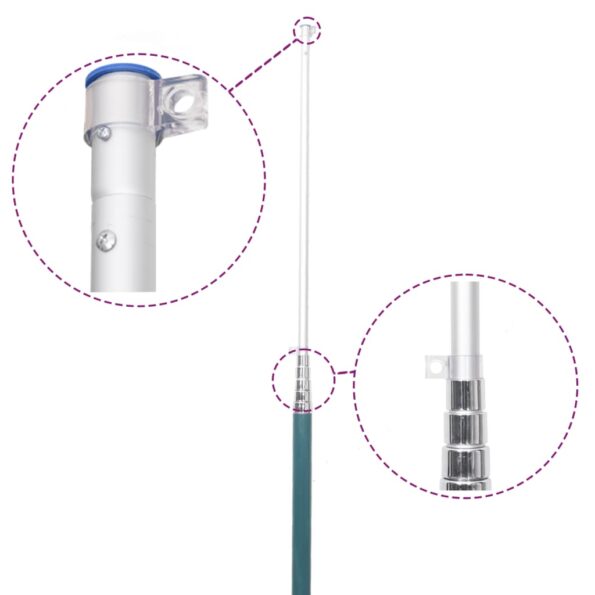 vidaXL Talianska vlajka a tyč 5,55 m hliník – Obrázok 5