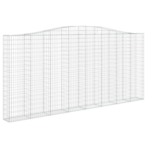 vidaXL Oblúkový gabionový kôš 400x30x180/200 cm pozinkované železo – Obrázok 2