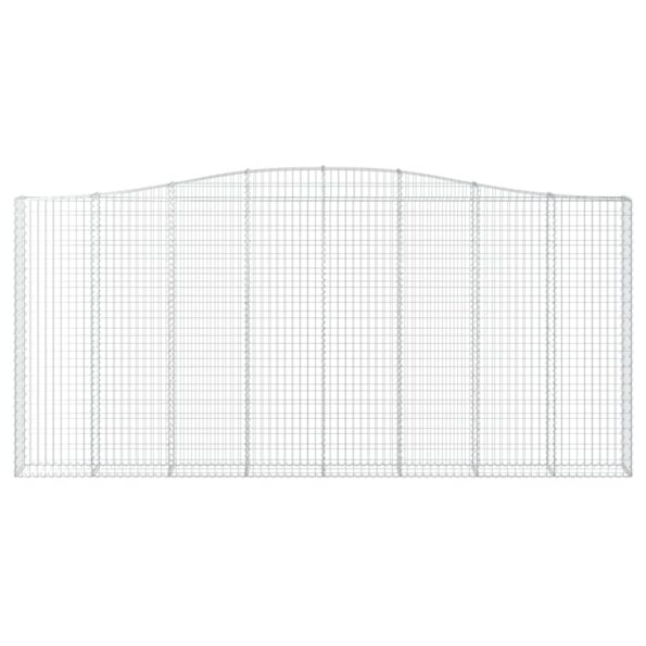 vidaXL Oblúkový gabionový kôš 400x30x180/200 cm pozinkované železo – Obrázok 3