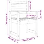 vidaXL Záhradné stoličky 2 ks 60x48x91cm masívne drevo Douglas – Obrázok 8