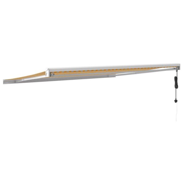 VidaXL Zaťahovacia markíza žltá a biela 4,5x3 m látka a hliník – Obrázok 5