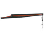 VidaXL Zaťahovacia markíza oranžová a hnedá 3x2,5 m látka a hliník – Obrázok 5