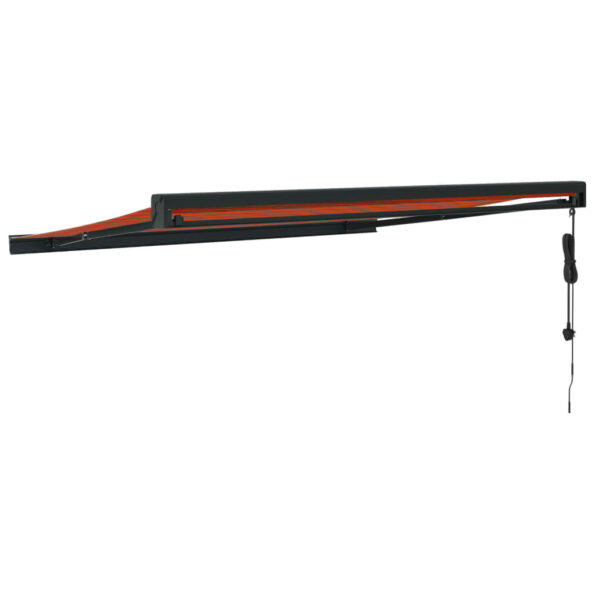 VidaXL Zaťahovacia markíza oranžová a hnedá 3x2,5 m látka a hliník – Obrázok 5