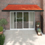 VidaXL Zaťahovacia markíza oranžová a hnedá 3x2,5 m látka a hliník