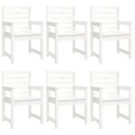 vidaXL 7-dielna záhradná jedálenská súprava biela borovicový masív – Obrázok 6