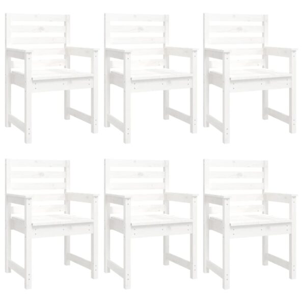 vidaXL 7-dielna záhradná jedálenská súprava biela borovicový masív – Obrázok 6