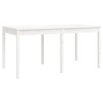 vidaXL 7-dielna záhradná jedálenská súprava biela borovicový masív – Obrázok 7