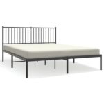 vidaXL Kovový rám postele s čelom čierny 160x200 cm – Obrázok 2
