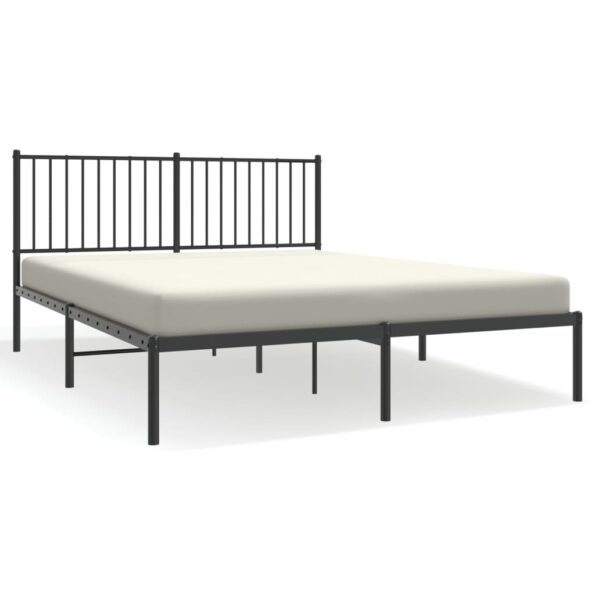 vidaXL Kovový rám postele s čelom čierny 160x200 cm – Obrázok 2