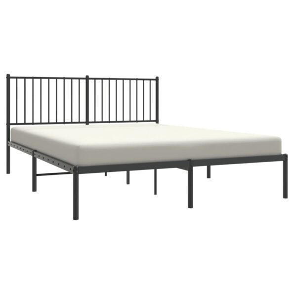 vidaXL Kovový rám postele s čelom čierny 160x200 cm – Obrázok 3