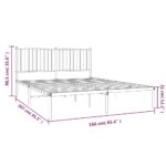 vidaXL Kovový rám postele s čelom čierny 160x200 cm – Obrázok 9