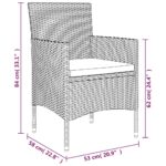 vidaXL 7-dielna záhradná jedálenská súprava s vankúšmi hnedá a čierna – Obrázok 10