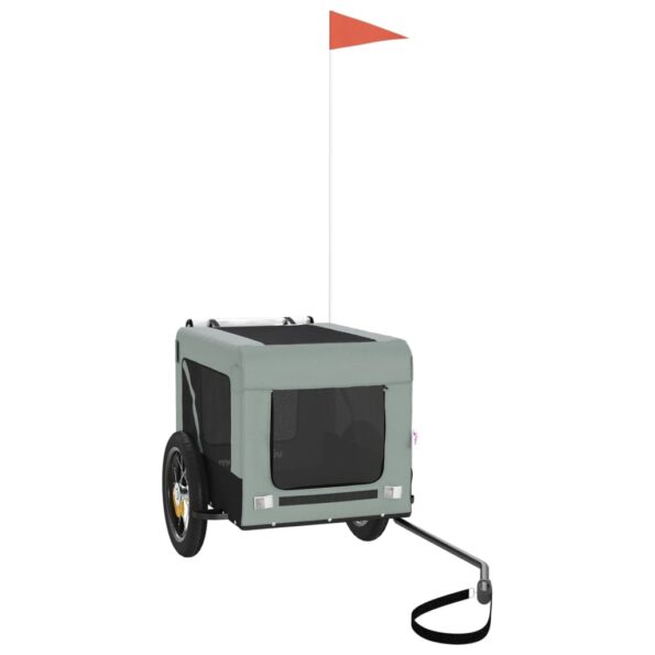 vidaXL Cyklovozík pre zvieratá, sivo čierny, oxfordská látka, železo – Obrázok 2