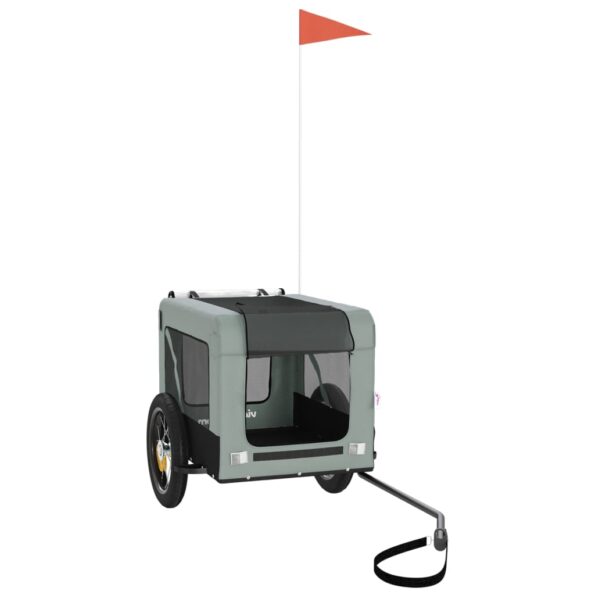 vidaXL Cyklovozík pre zvieratá, sivo čierny, oxfordská látka, železo – Obrázok 3