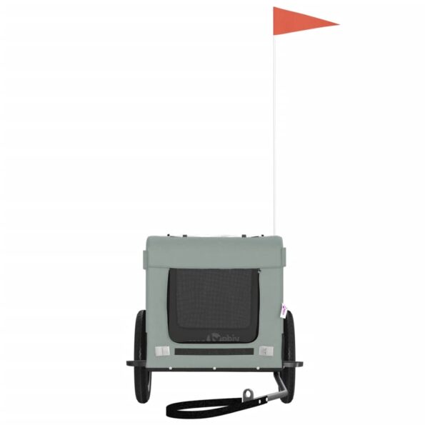 vidaXL Cyklovozík pre zvieratá, sivo čierny, oxfordská látka, železo – Obrázok 5