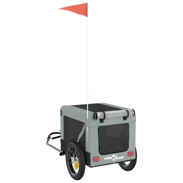 vidaXL Cyklovozík pre zvieratá, sivo čierny, oxfordská látka, železo – Obrázok 9