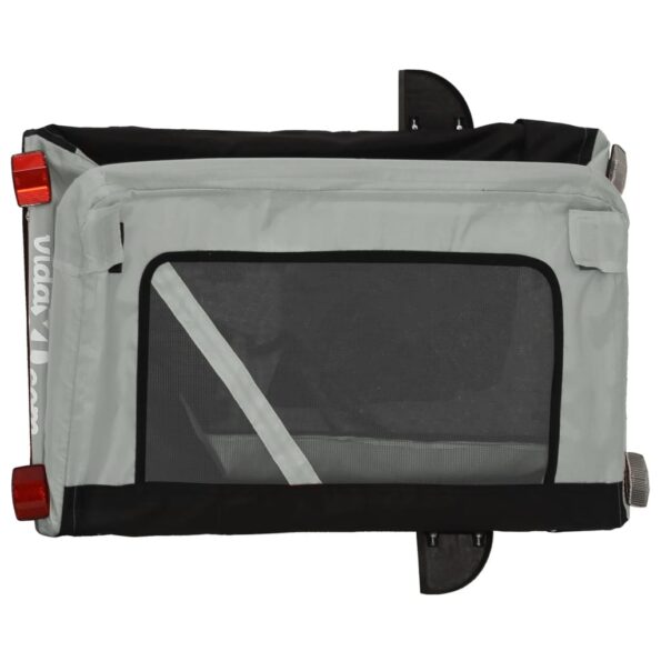 vidaXL Cyklovozík pre zvieratá, sivo čierny, oxfordská látka, železo – Obrázok 10