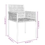 vidaXL Záhradné stoličky s vankúšmi 2 ks čierne 54x61x83 cm polyratan – Obrázok 9