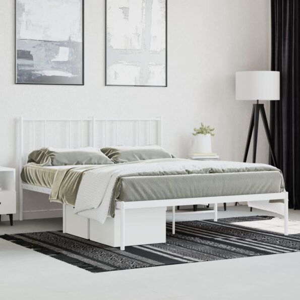 VXL8720845789053_m_en_hd_1.jpg vidaXL Kovový rám postele s čelom biely 160x200 cm – Obrázok 1