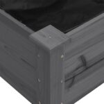 vidaXL Kvetináč s kolieskami a vložkou, sivý 118x59x80cm jedľový masív – Obrázok 4