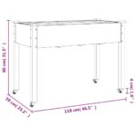 vidaXL Kvetináč s kolieskami a vložkou, sivý 118x59x80cm jedľový masív – Obrázok 7