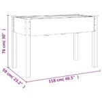 vidaXL Kvetináč s kolieskami a vložkou, sivý 118x59x80cm jedľový masív – Obrázok 8