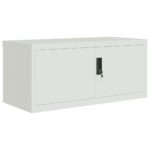 vidaXL Kartotéka bledosivá 90x40x130 cm oceľová – Obrázok 3